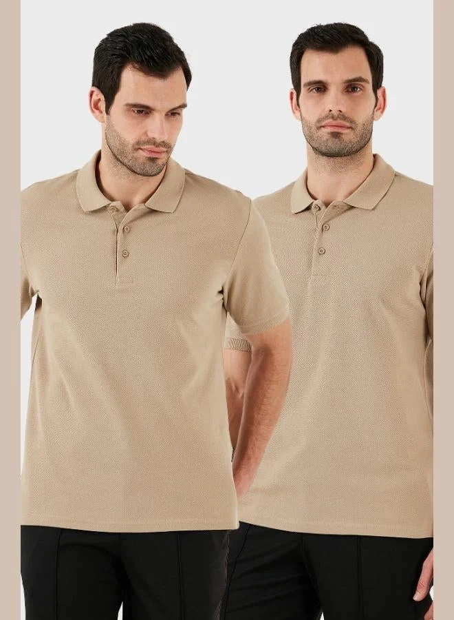 Buratti Buratti Cotton Regular Fit Buttoned 2-Pack Polo Collar T-Shirt Men's Polo Collar T-Shirt 5902127S2